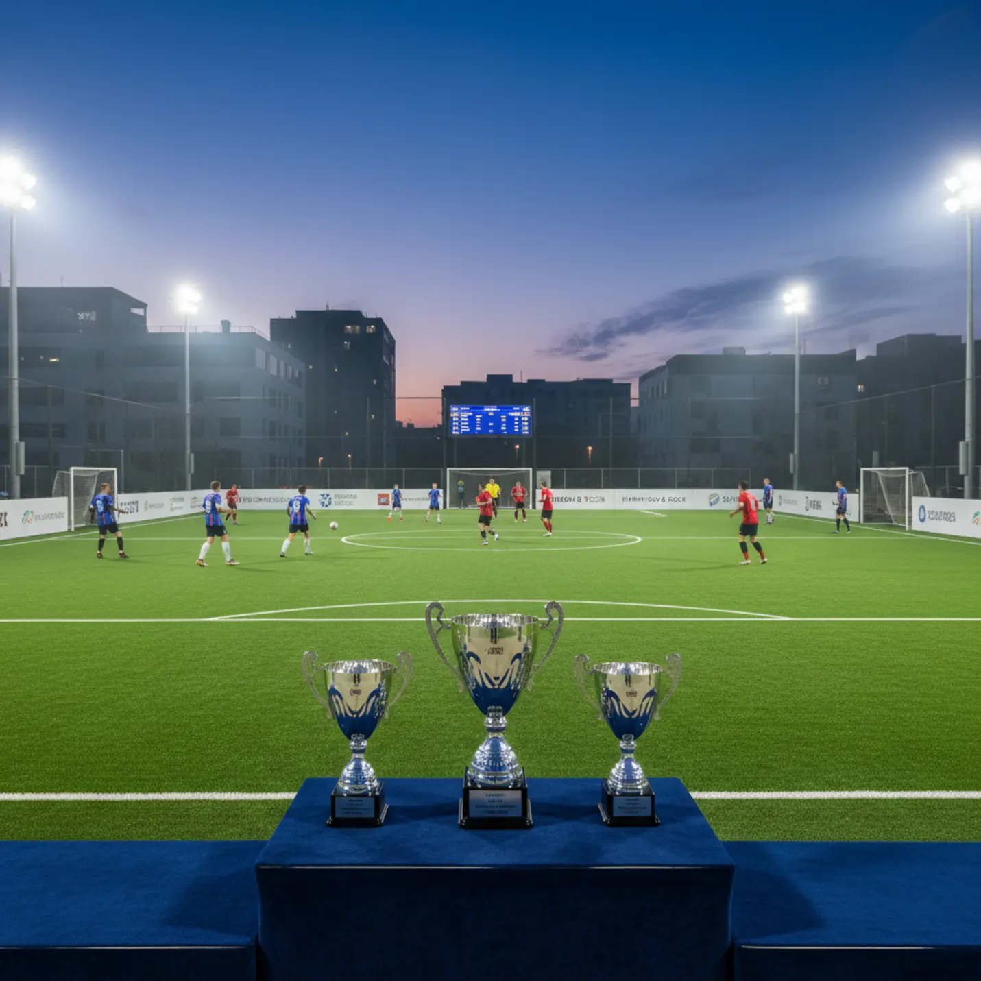 Corporate 5-a-side masters tournament in action