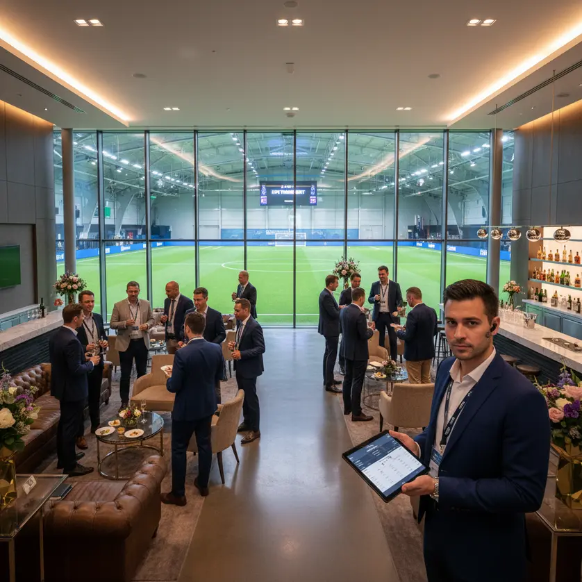 Corporate hospitality and fan zone at tournament